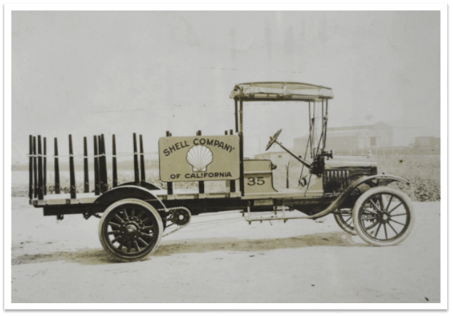 Historic photo of Shell Oil Company vehicle